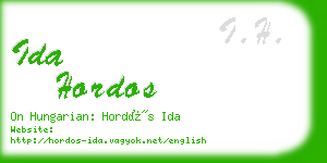 ida hordos business card